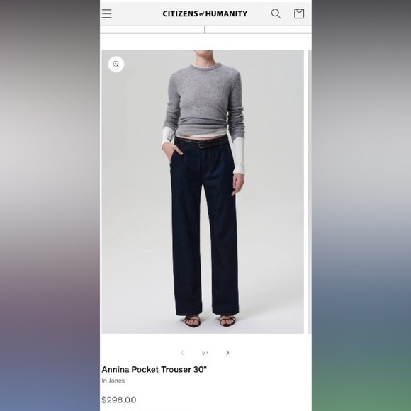 Citizens Of Humanity Denim - NWT Citizens of Humanity Annina Pocket Trouser 30" jean in Jones Sz 23
